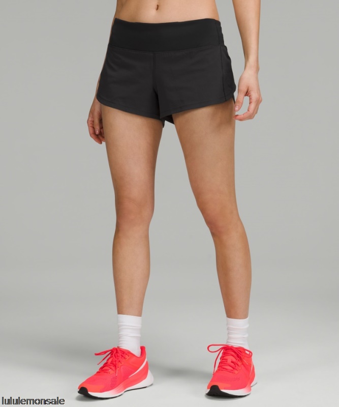 Lululemon Damen DELULU357 | Speed Up Low-rise Liniert Short 25 Schwarz
